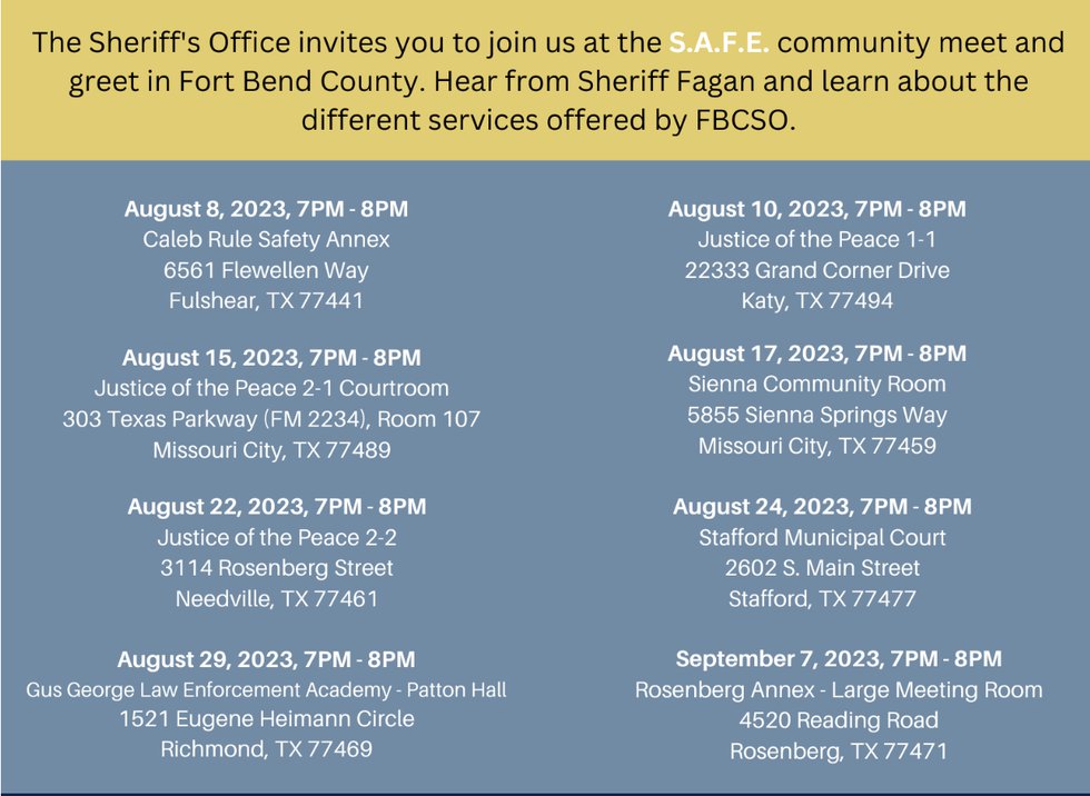 Fort Bend Sheriff's Office Public Meetings