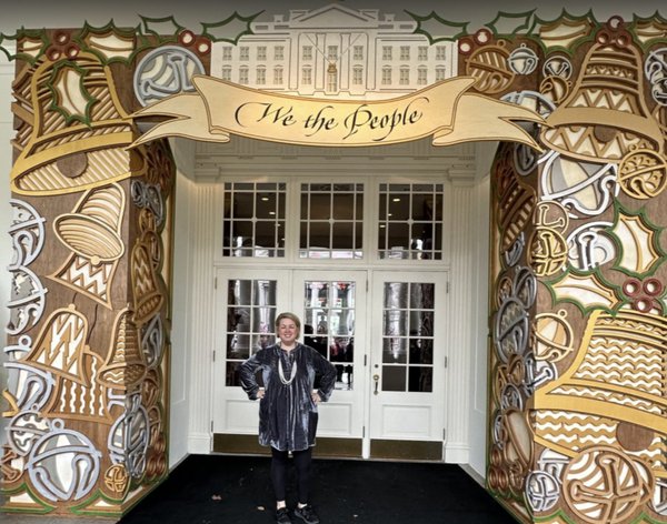 Elizabeth Harden at the White House where the theme of the 2022 holiday is "We the People."